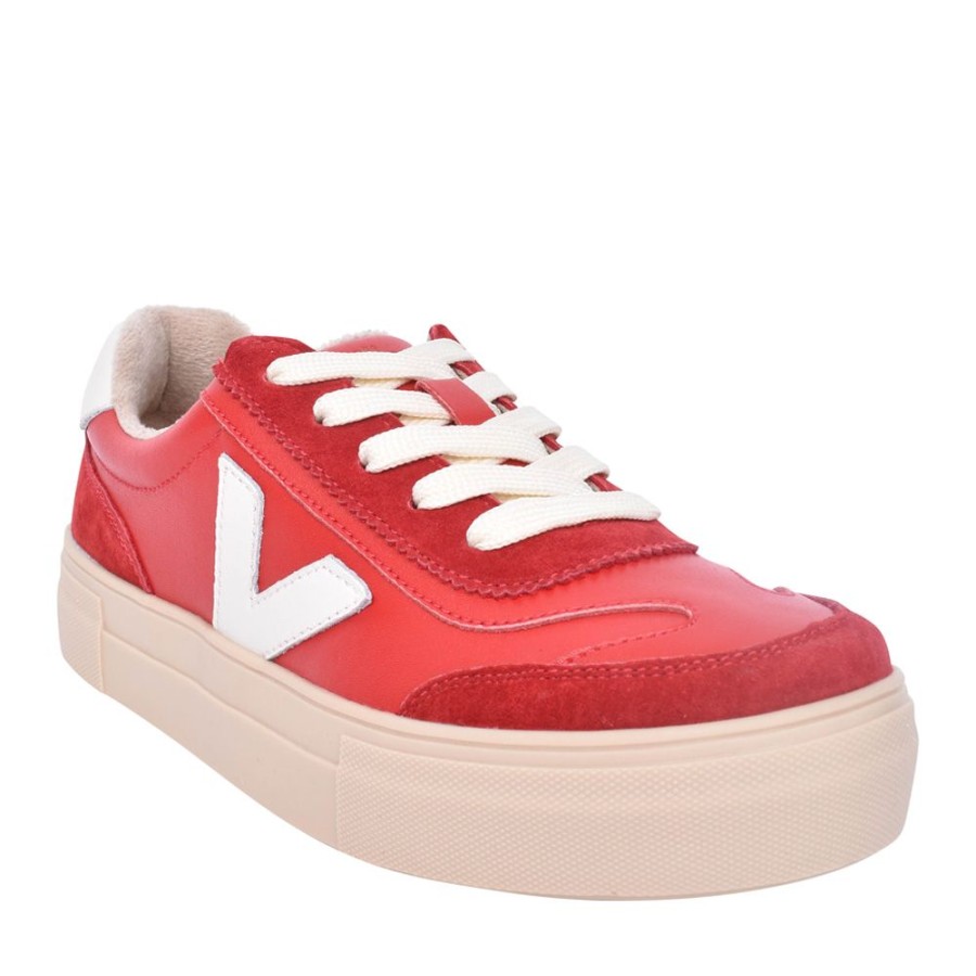 Ladies DRILLEYS | Ladies Eighty Laced Trainer In Red