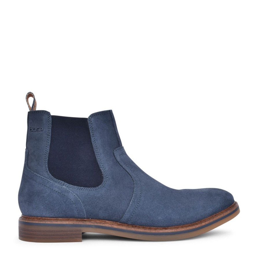 Mens BASE LONDON | Mens Rampton Slip-On Ankle Boot In Navy