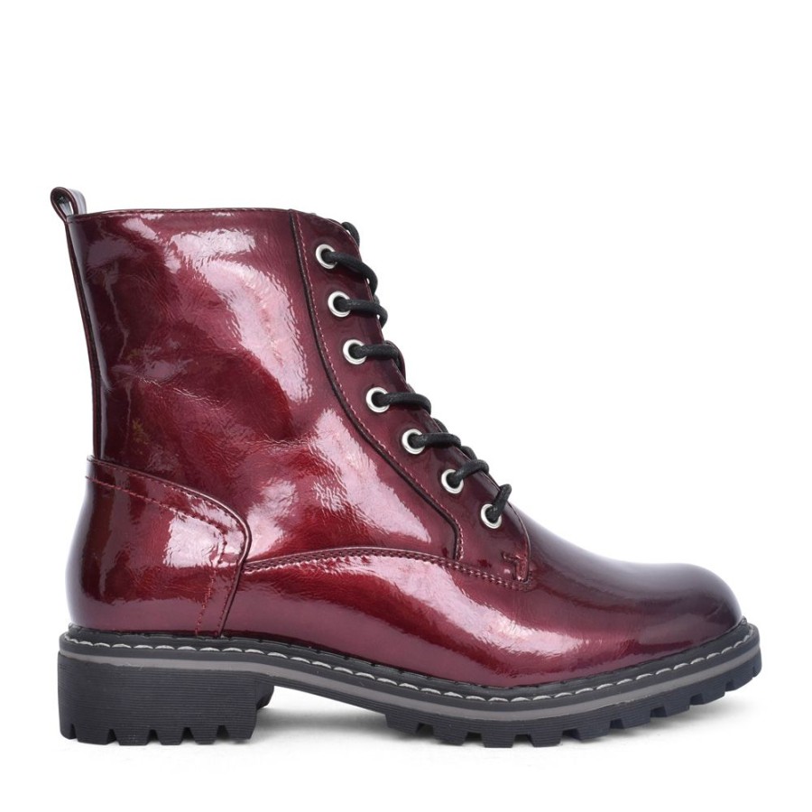 Ladies LUNAR | Ladies Nala Glw011 Laced Ankle Boot In Burgandy