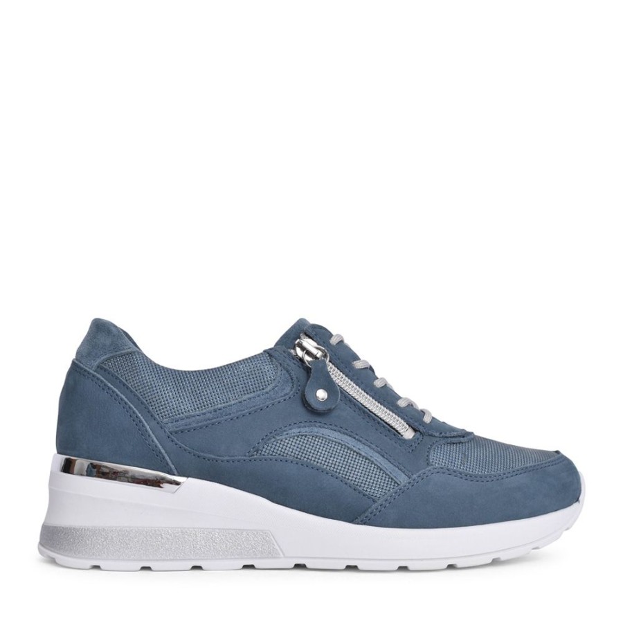 Ladies WALDLAUFER | Ladies 93901 H-Clara Laced Trainer. In Blue