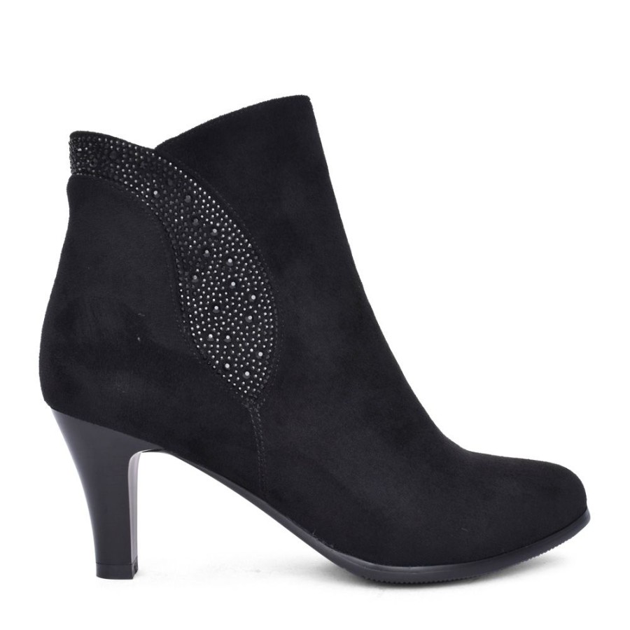 Ladies REDZ | Ladies D3466 Low Heel Ankle Boot In Black