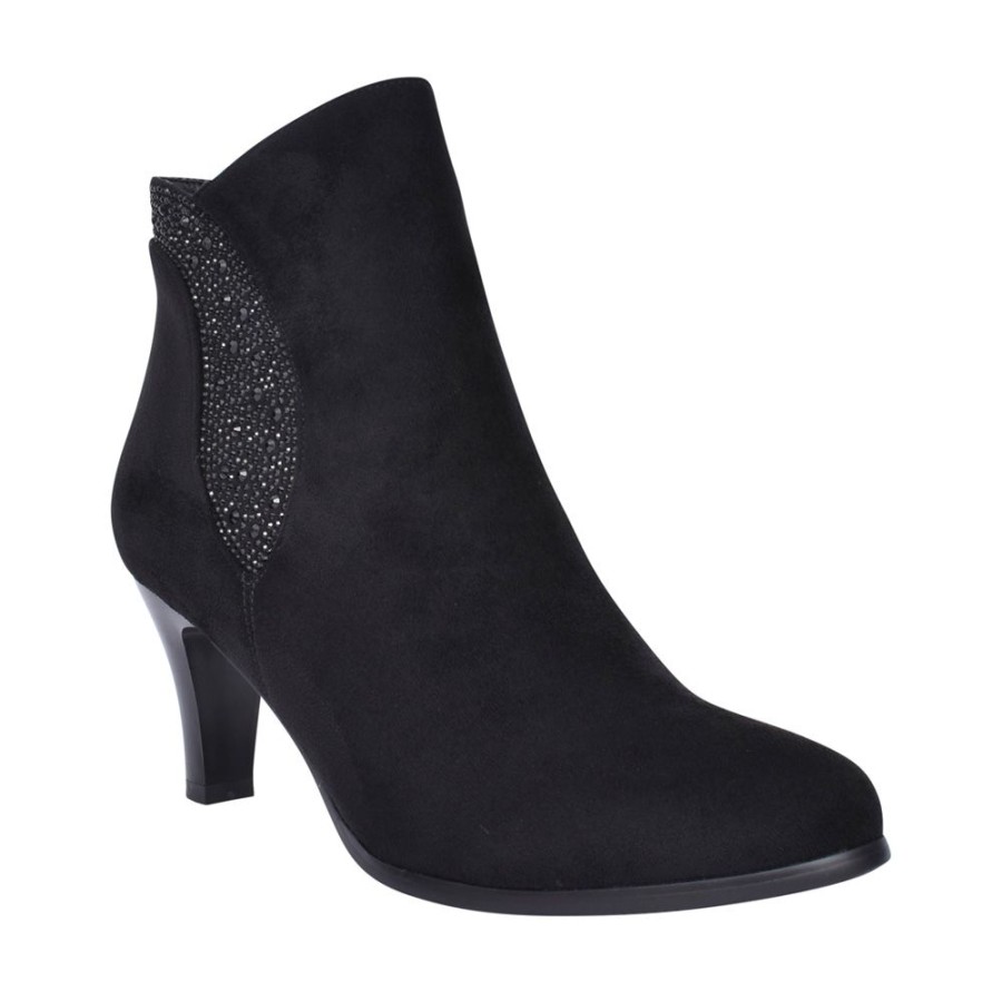 Ladies REDZ | Ladies D3466 Low Heel Ankle Boot In Black